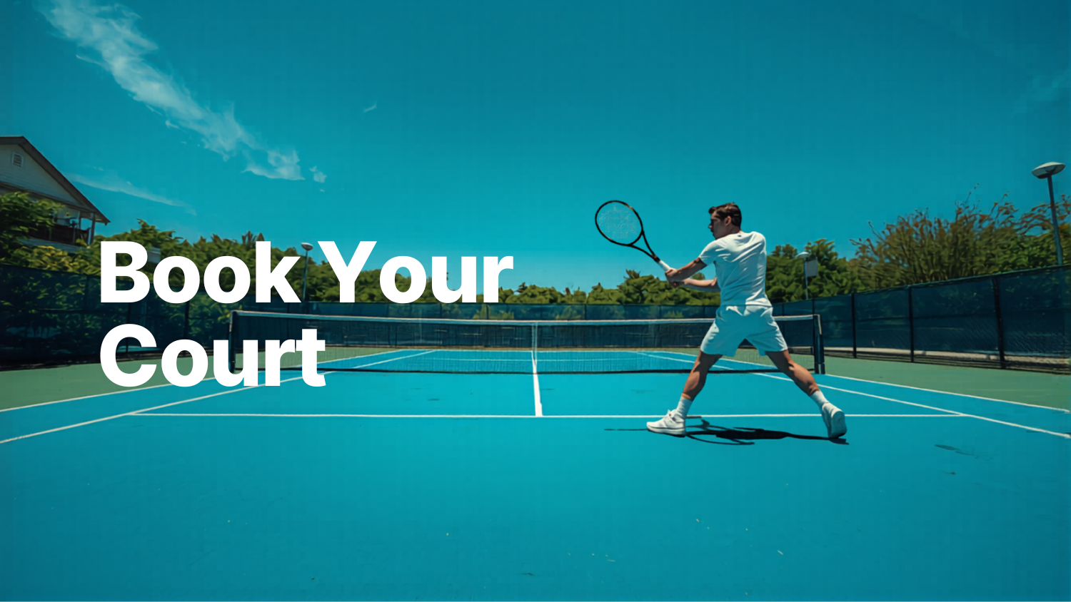 Tennisser in actie op een buitenbaan